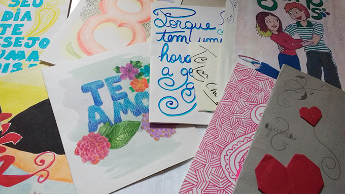 Foto de cartas antigas que mandei pro noivo
