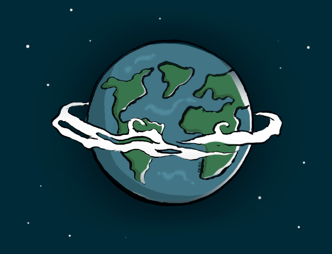 Cuidados com o planeta - ilustração de um planeta terra.
