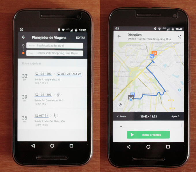 Telas do aplicativo Moovit